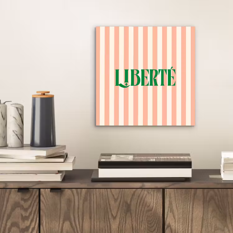 Zachtroze - Groen - Strepen - Liberté aluminium wit klein -sfeer1