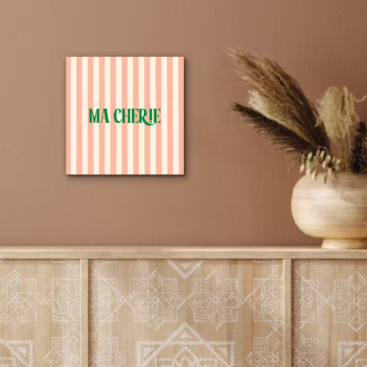 Zachtroze - Groen - Strepen - Ma Cherie aluminium wit klein -sfeer4