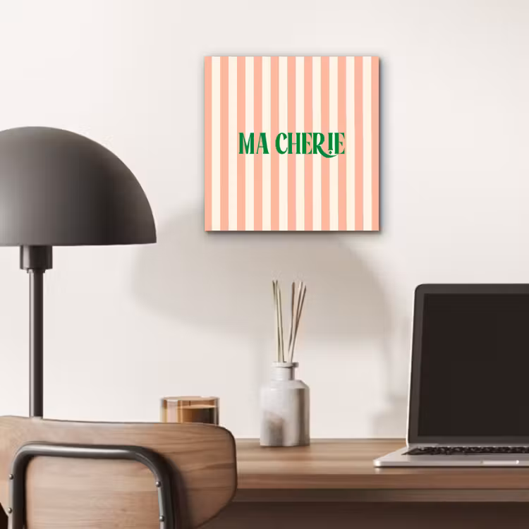 Zachtroze - Groen - Strepen - Ma Cherie aluminium wit klein -sfeer5