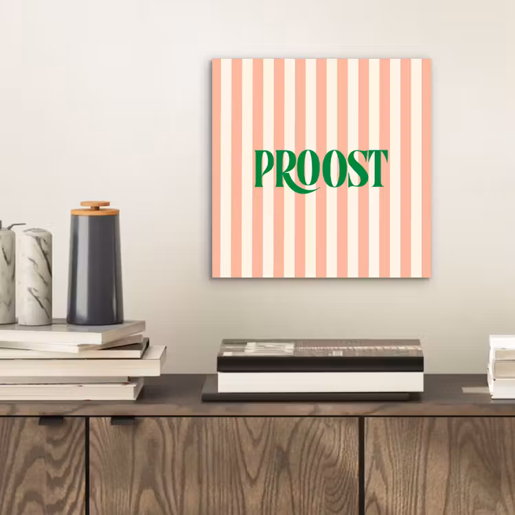 Zachtroze - Groen - Strepen - Proost aluminium wit klein -sfeer1