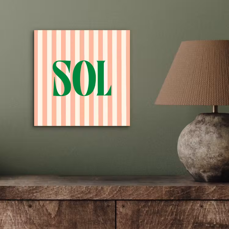 Zachtroze - Groen - Strepen - Sol aluminium wit klein -sfeer2