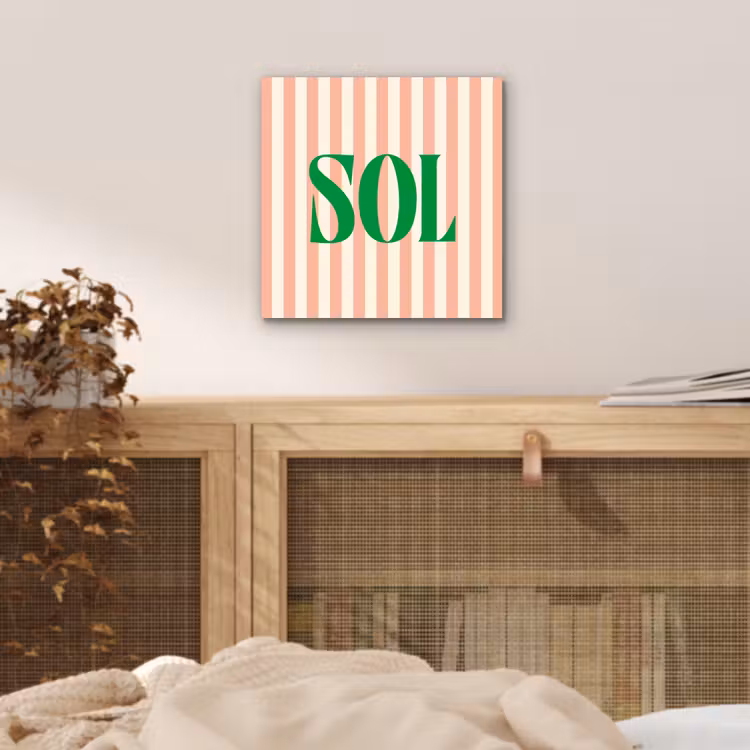 Zachtroze - Groen - Strepen - Sol aluminium wit klein -sfeer3