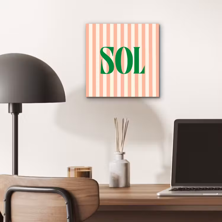 Zachtroze - Groen - Strepen - Sol aluminium wit klein -sfeer5