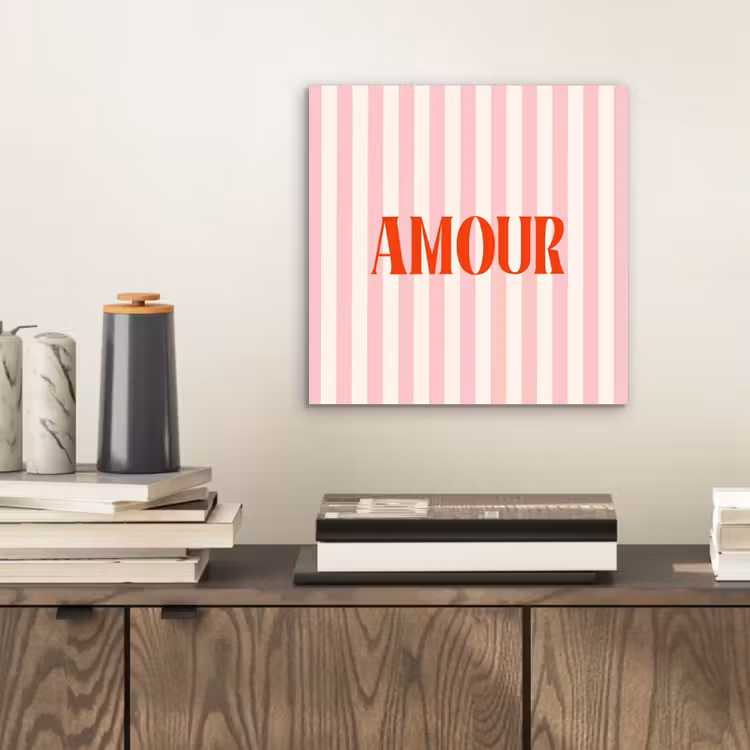 Zachtroze - Rood - Strepen - Amour aluminium wit klein -sfeer1