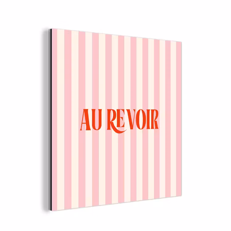 Zachtroze - Rood - Strepen - Au Revoir aluminium wit klein -3d
