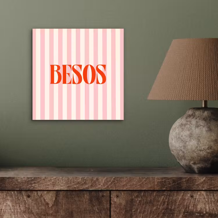 Zachtroze - Rood - Strepen - Besos aluminium wit klein -sfeer2