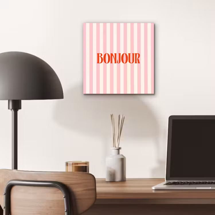 Zachtroze - Rood - Strepen - Bonjour aluminium wit klein -sfeer5