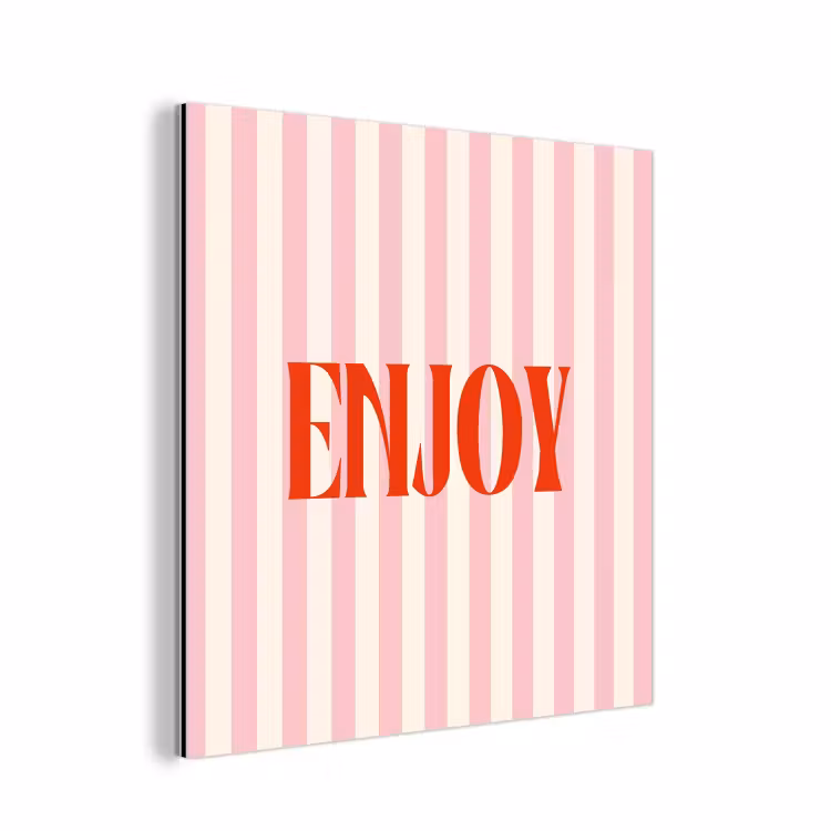 Zachtroze - Rood - Strepen - Enjoy aluminium wit klein -3d