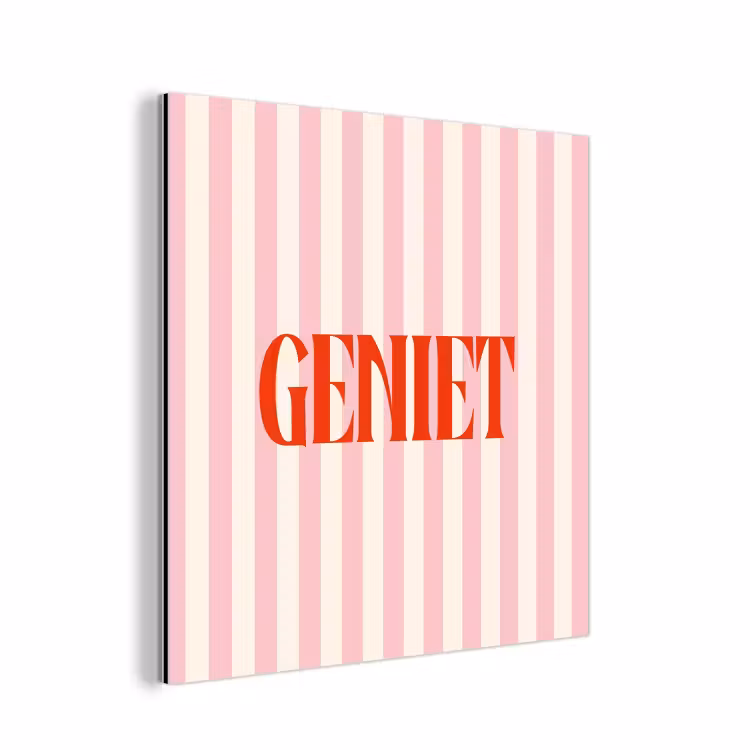 Zachtroze - Rood - Strepen - Geniet aluminium wit klein -3d