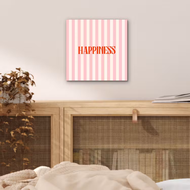 Zachtroze - Rood - Strepen - Happiness aluminium wit klein -sfeer3