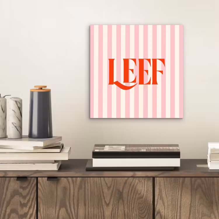Zachtroze - Rood - Strepen - Leef aluminium wit klein -sfeer1