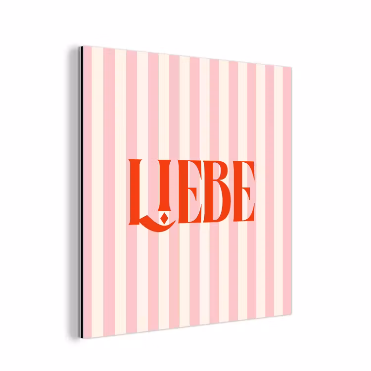 Zachtroze - Rood - Strepen - Liebe aluminium wit klein -3d