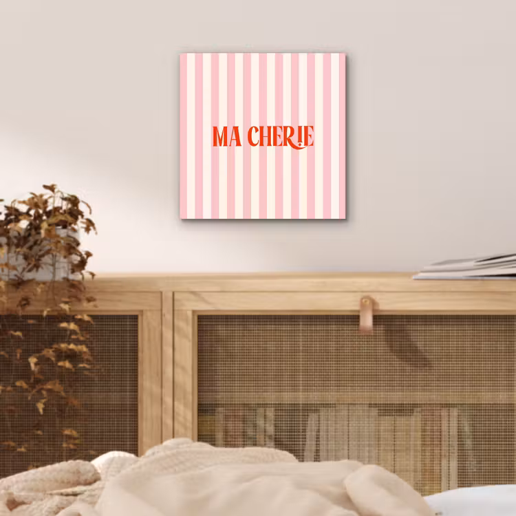 Zachtroze - Rood - Strepen - Ma Cherie aluminium wit klein -sfeer3