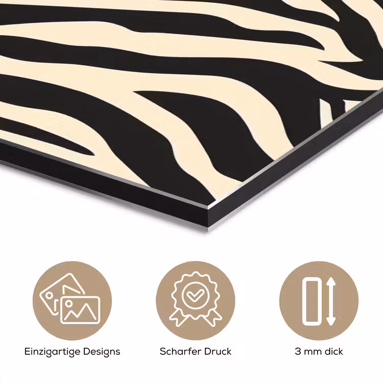 Zebra - Print - Klassiek - Zwart aluminium wit klein 46 -closeup_DE