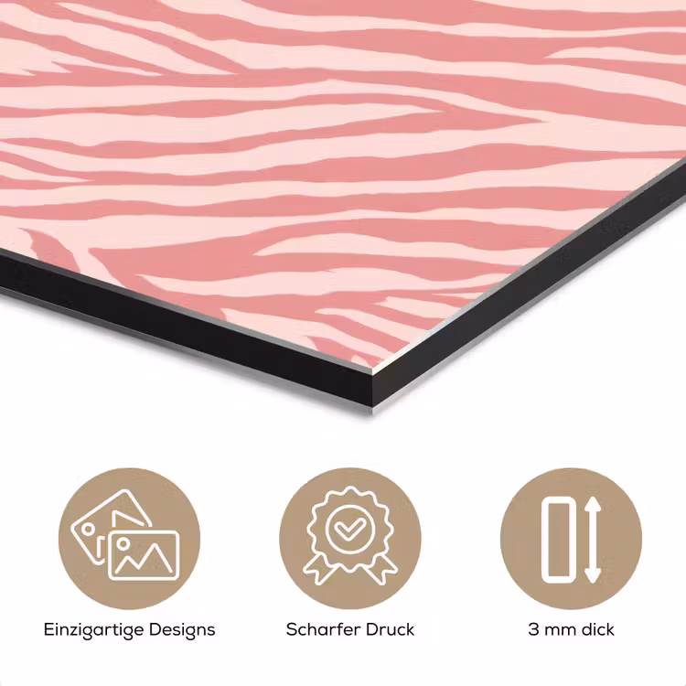 Zebra - Print - Roze aluminium wit klein 46 -closeup_DE