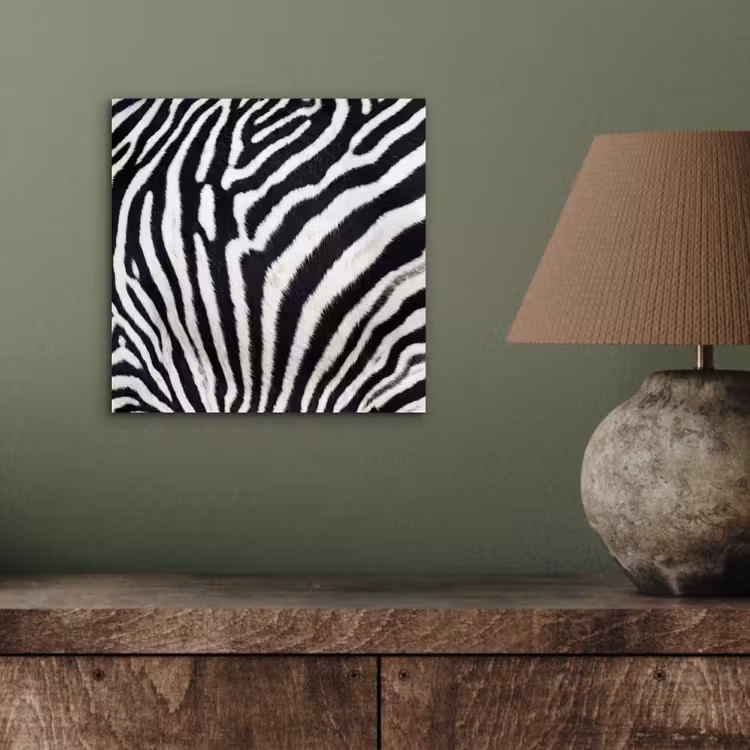 Zebra - Vacht - Klassiek - Zwart - Wit aluminium wit klein -sfeer2