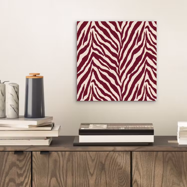 Zebra - Motief - Bordeaux - Rood aluminium wit klein 46 -sfeer1