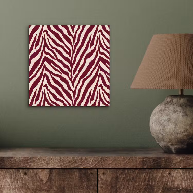 Zebra - Motief - Bordeaux - Rood aluminium wit klein 46 -sfeer2