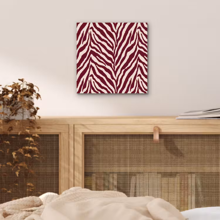 Zebra - Motief - Bordeaux - Rood aluminium wit klein 46 -sfeer3