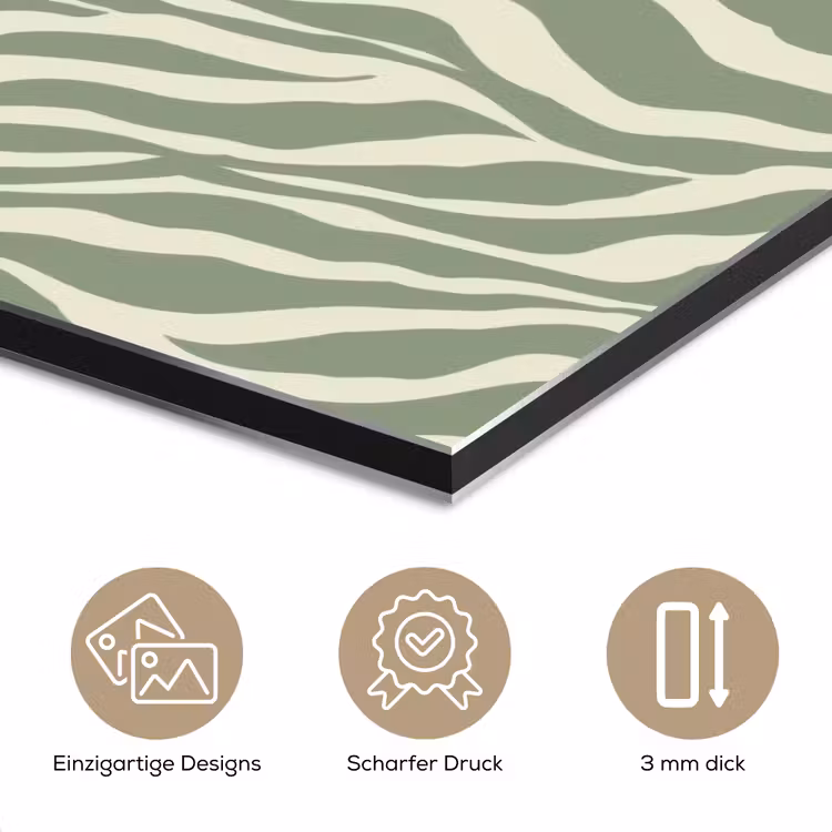 Zebra - Motief - Groen aluminium wit klein 46 -closeup_DE