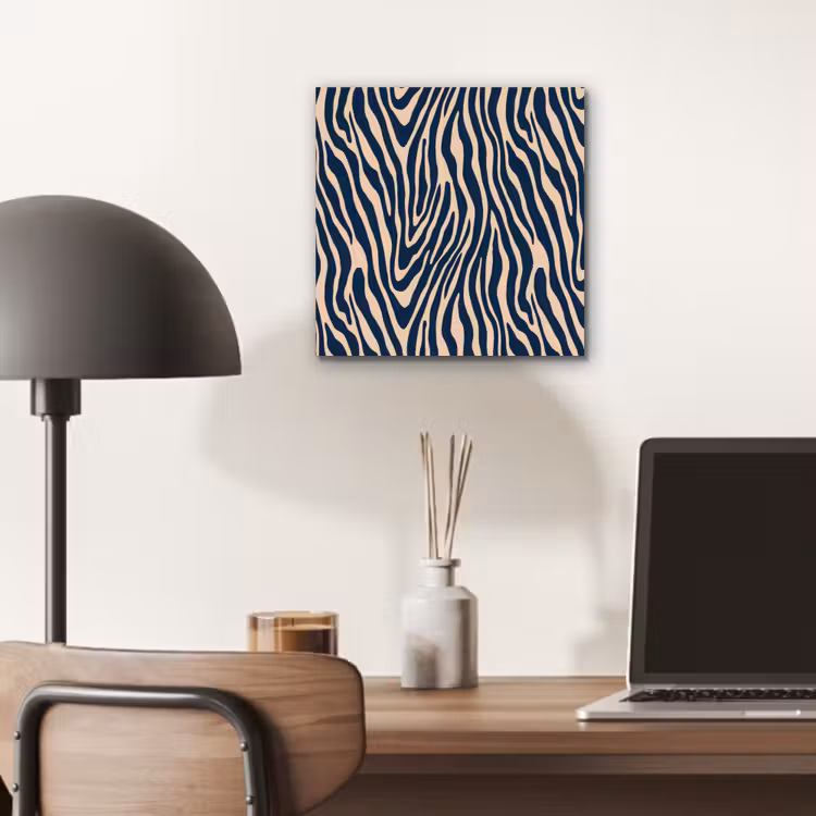 Zebra - Patroon - Blauw - Beige aluminium wit klein 46 -sfeer5