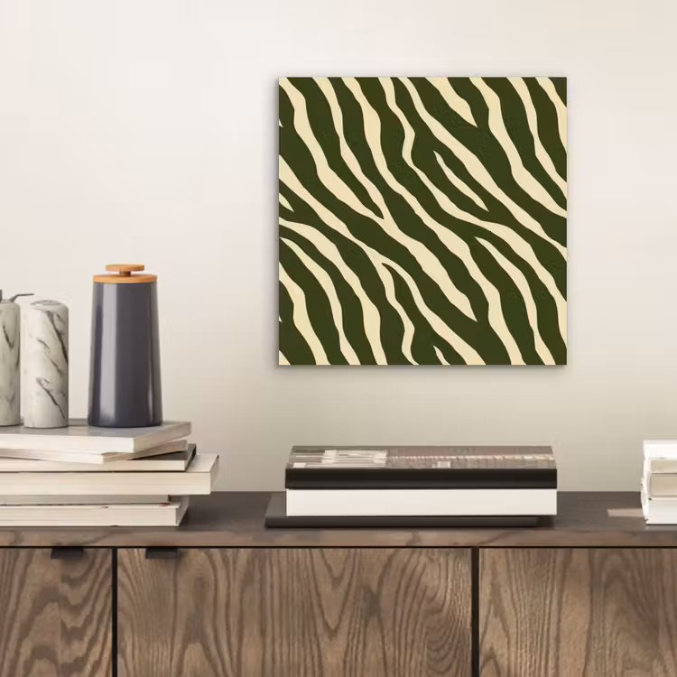 Zebra - Patroon - Groen aluminium wit klein 46 -sfeer1