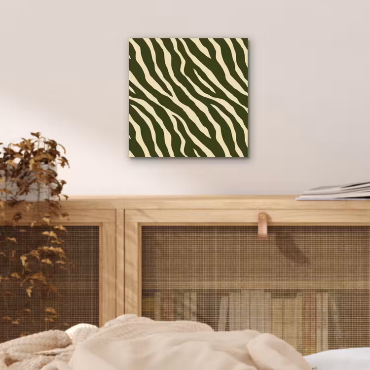 Zebra - Patroon - Groen aluminium wit klein 46 -sfeer3