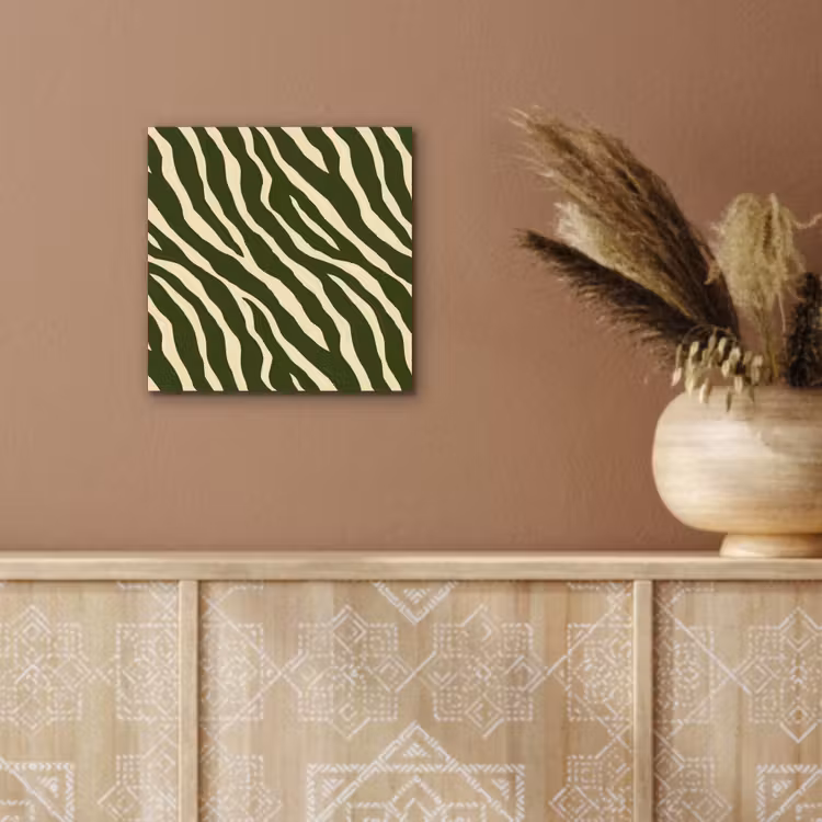 Zebra - Patroon - Groen aluminium wit klein 46 -sfeer4
