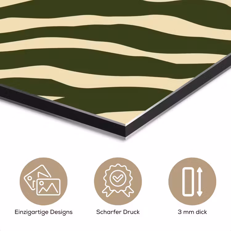 Zebra - Patroon - Groen aluminium wit klein 46 -closeup_DE