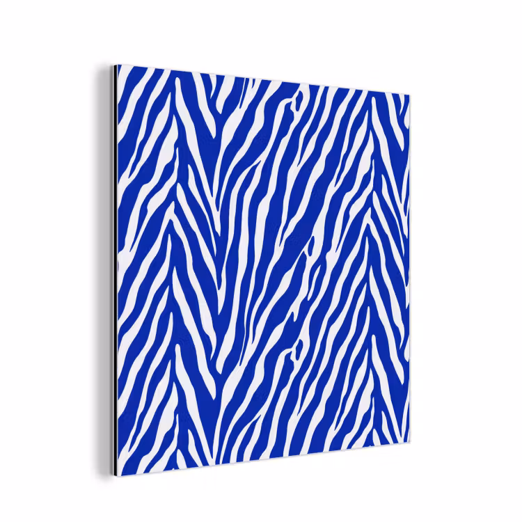 Zebra - Patroon - Kobalt - Blauw aluminium wit klein 46 -3d