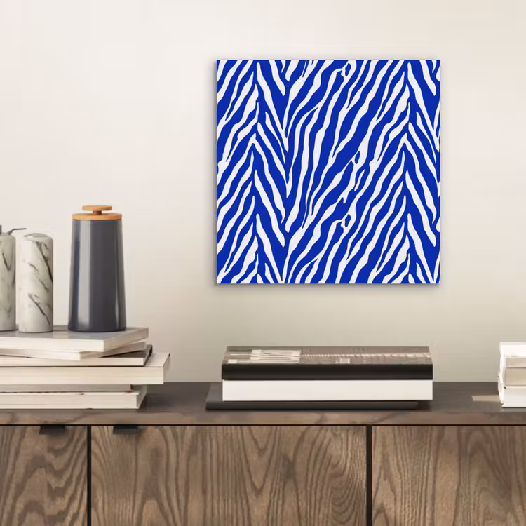 Zebra - Patroon - Kobalt - Blauw aluminium wit klein 46 -sfeer1