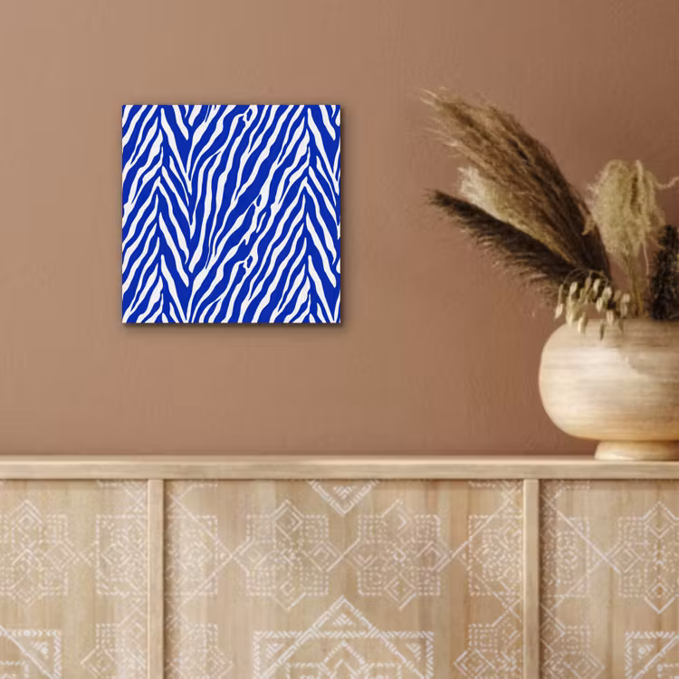 Zebra - Patroon - Kobalt - Blauw aluminium wit klein 46 -sfeer4
