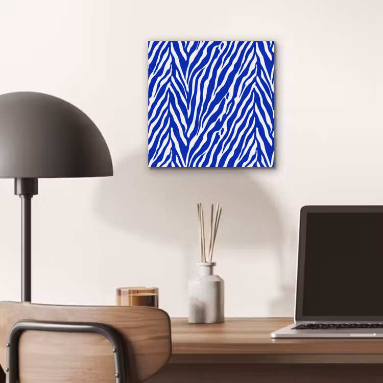 Zebra - Patroon - Kobalt - Blauw aluminium wit klein 46 -sfeer5
