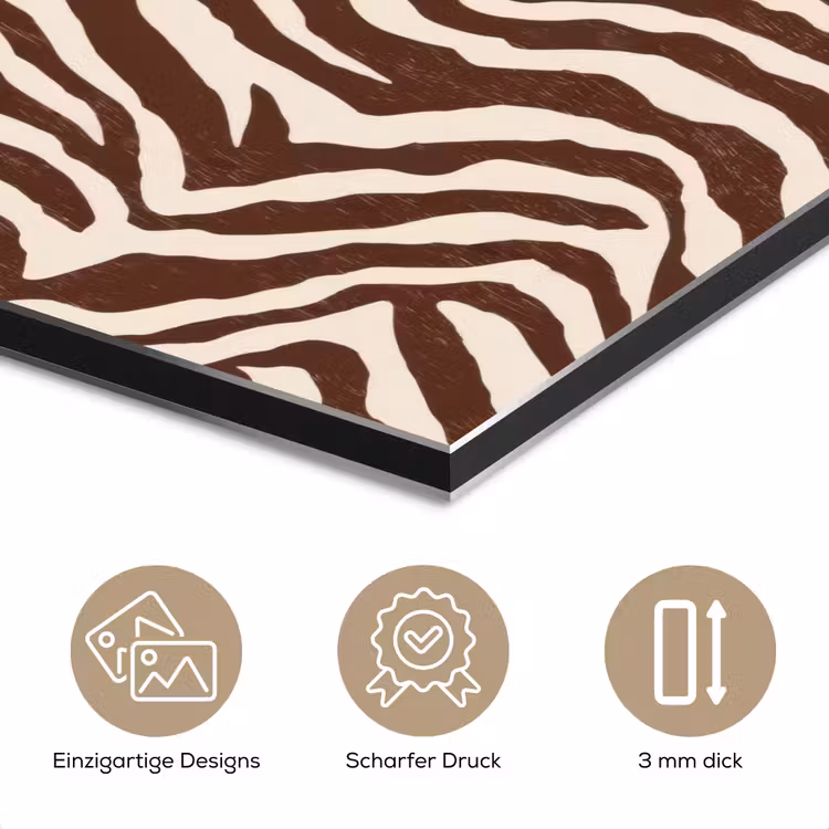 Zebra - Patroon - Zwart - Wit aluminium wit klein 46 -closeup_DE