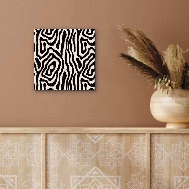 Zebra - Zwart - Abstract aluminium wit klein 46 -sfeer4