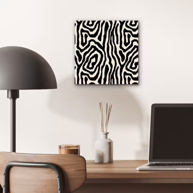 Zebra - Zwart - Abstract aluminium wit klein 46 -sfeer5
