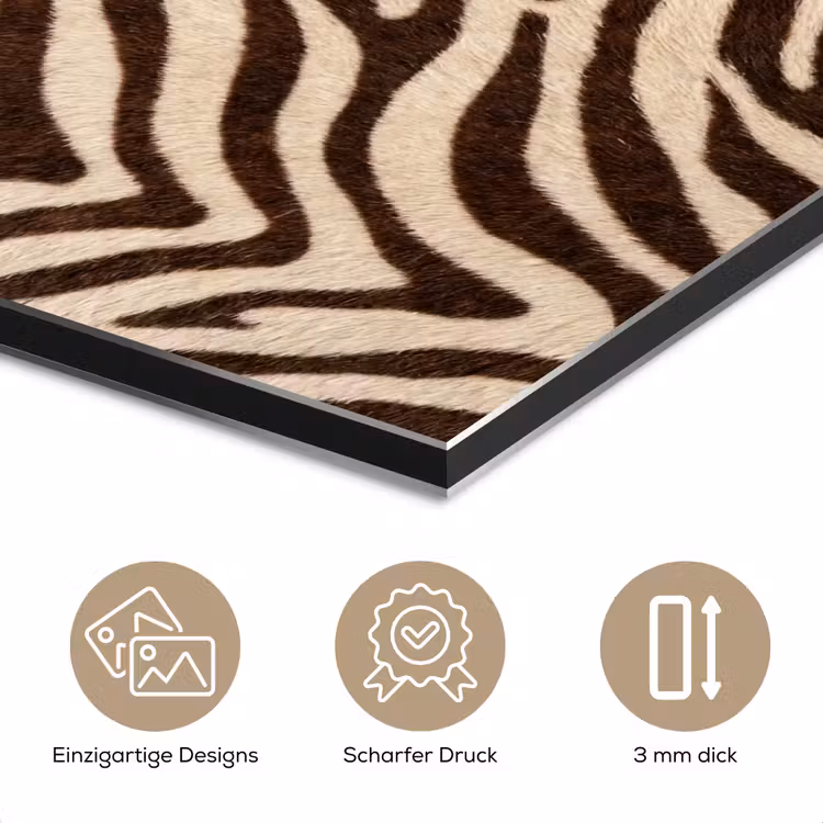 Zebra - Strepen - Bruin aluminium wit klein -closeup_DE