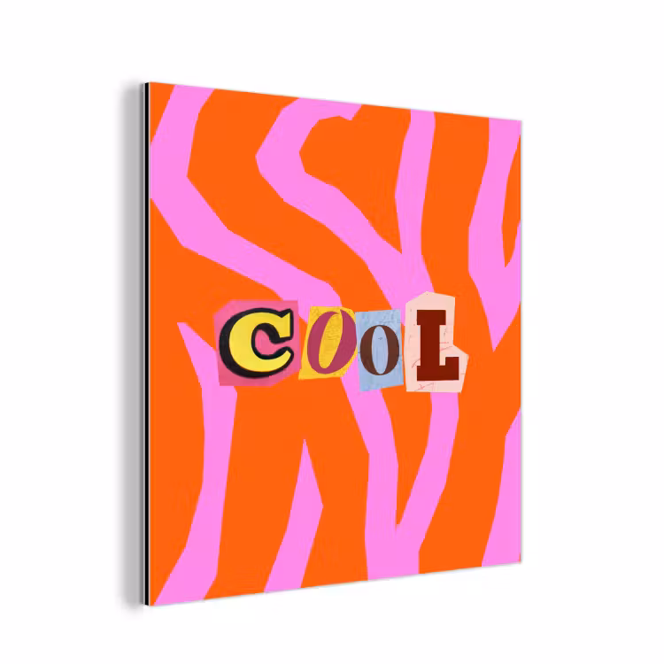 Zebraprint - Grafisch - COOL - Oranje aluminium wit klein -3d