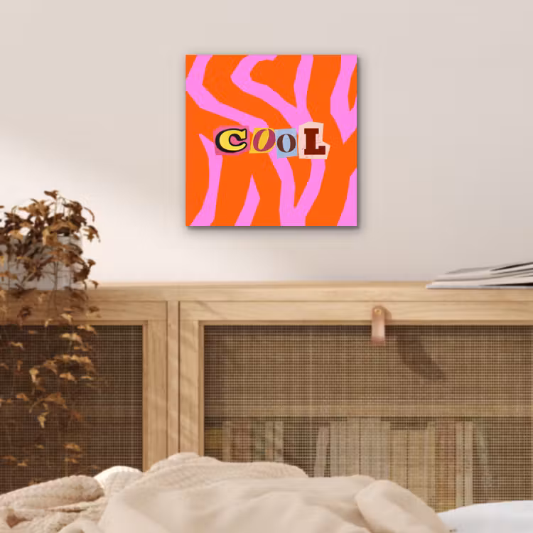 Zebraprint - Grafisch - COOL - Oranje aluminium wit klein -sfeer3