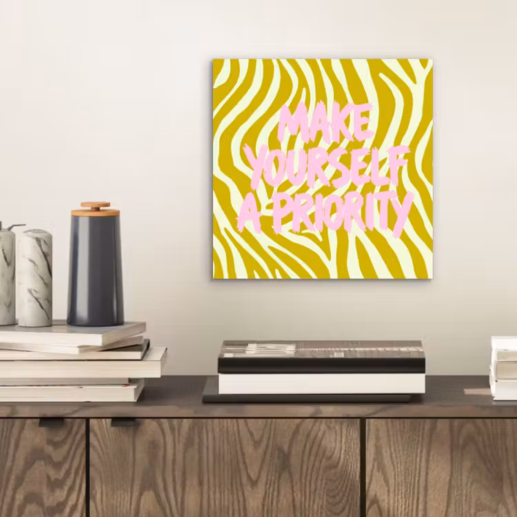 Zebraprint - Priority - Roze aluminium wit klein -sfeer1