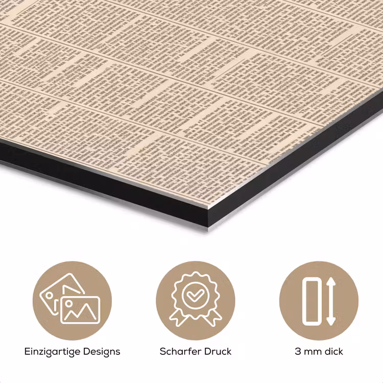 Krant - Nieuws - Historisch - Vintage - Beige aluminium wit klein -closeup_DE
