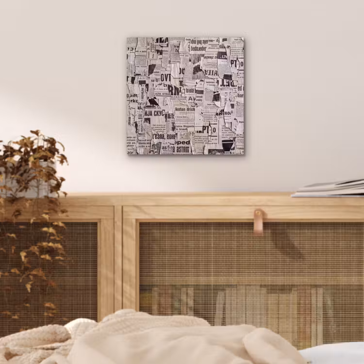 Krant - Gescheurd - Textuur - Abstract - Zwart-wit aluminium wit klein -sfeer3