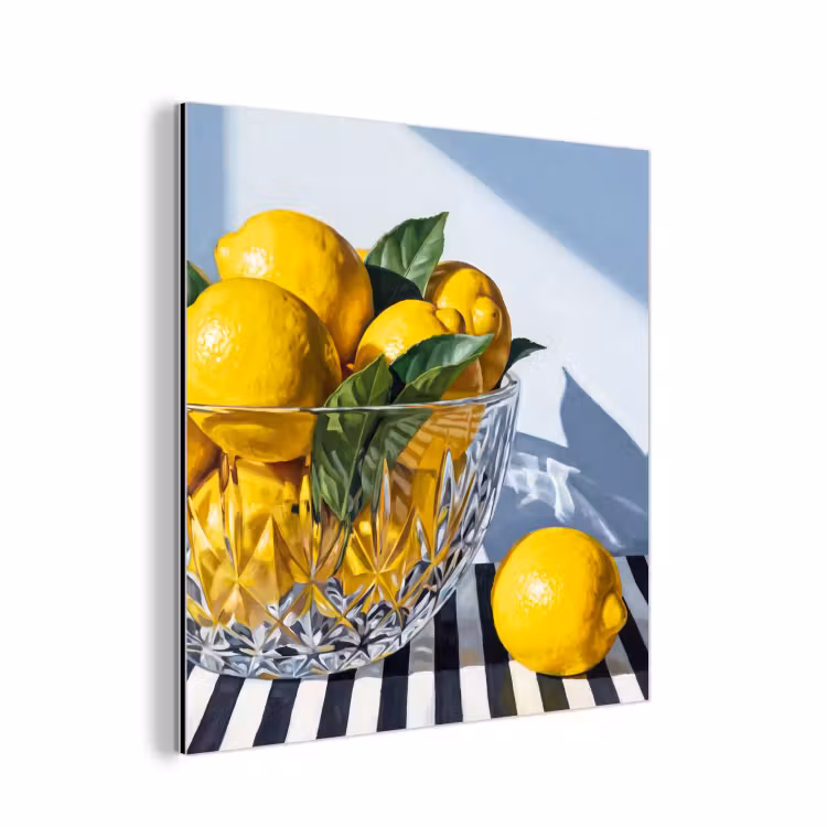 Alu-Dibond-Bild - Zitronen – Obst – Gelb - Citroenen - Fruit - Geel aluminium wit klein