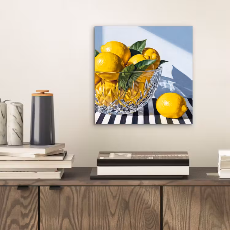 Alu-Dibond-Bild - Zitronen – Obst – Gelb - Citroenen - Fruit - Geel aluminium wit klein