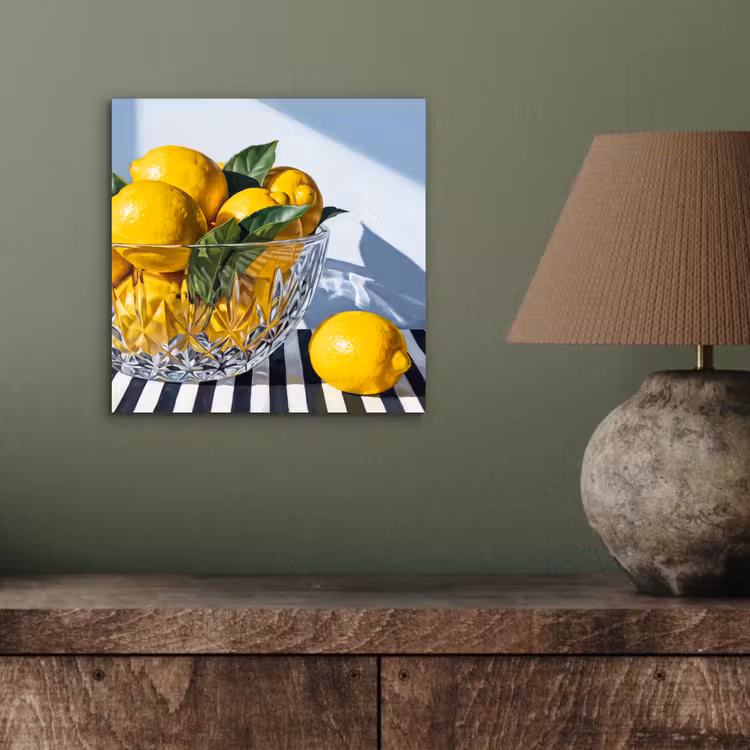 Alu-Dibond-Bild - Zitronen – Obst – Gelb - Citroenen - Fruit - Geel aluminium wit klein