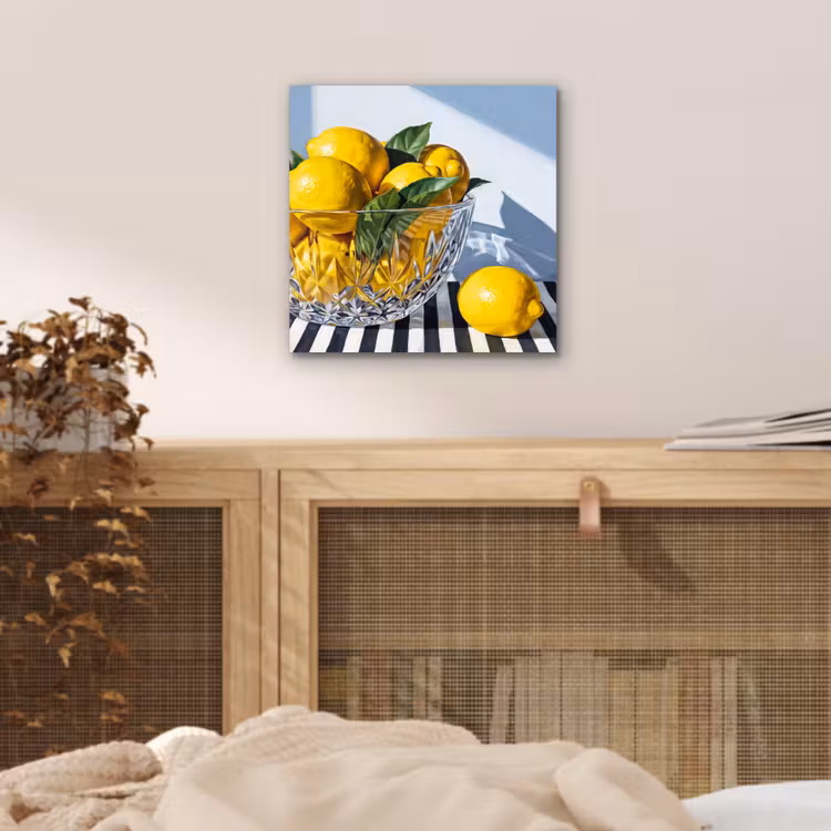 Alu-Dibond-Bild - Zitronen – Obst – Gelb - Citroenen - Fruit - Geel aluminium wit klein