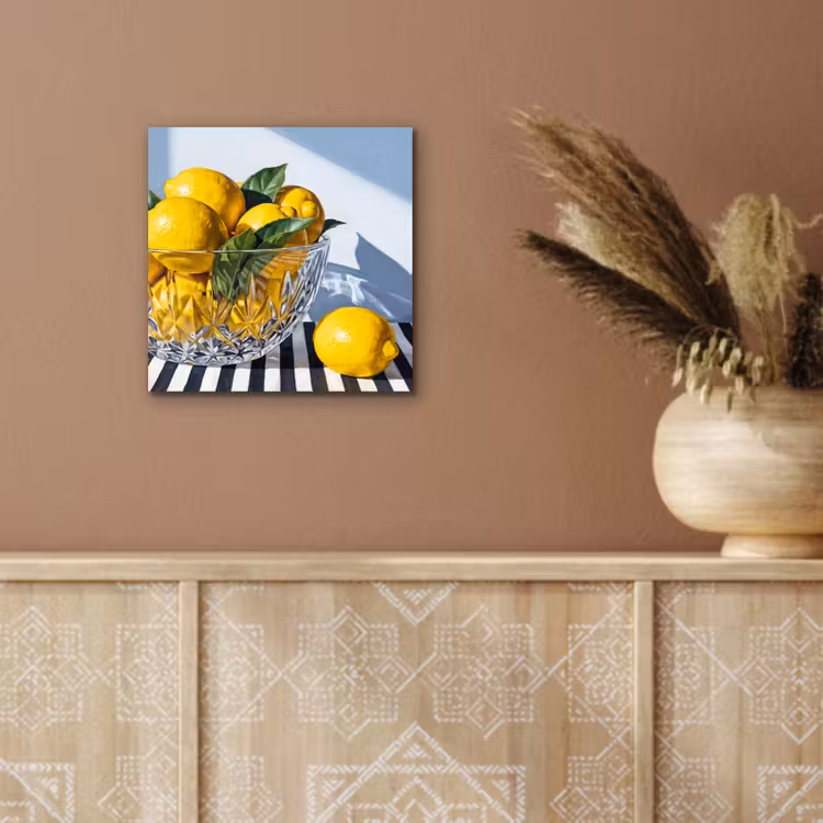 Alu-Dibond-Bild - Zitronen – Obst – Gelb - Citroenen - Fruit - Geel aluminium wit klein