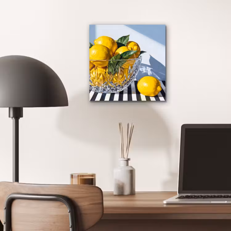Alu-Dibond-Bild - Zitronen – Obst – Gelb - Citroenen - Fruit - Geel aluminium wit klein