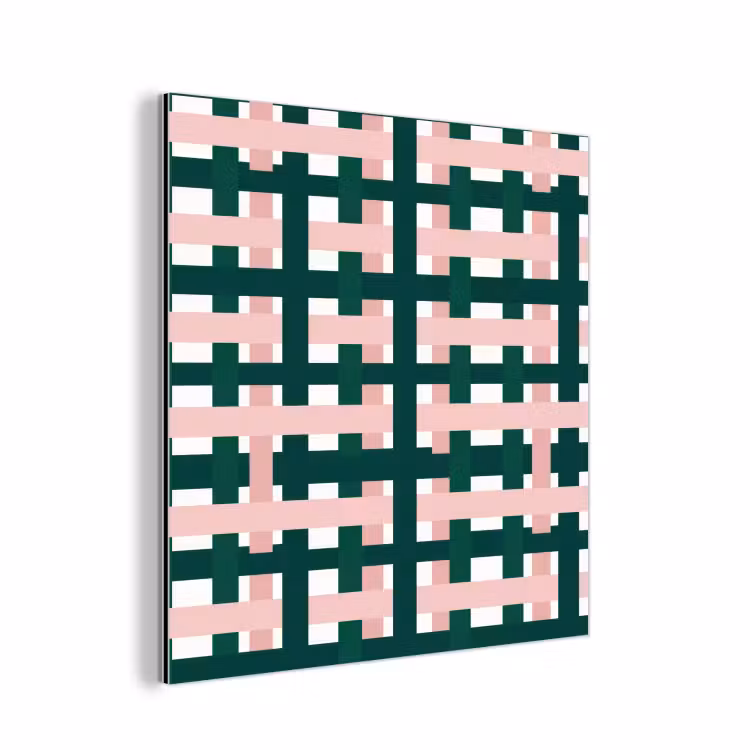 Vlechtpatroon - Groen - Roze - Grafisch aluminium wit klein 46 -3d