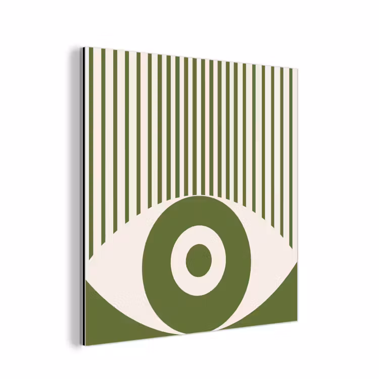 Abstract - Oog - Strepen - Modern - Groen aluminium wit klein -3d